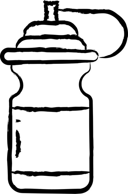 Ilustración vectorial dibujada a mano de una botella de agua