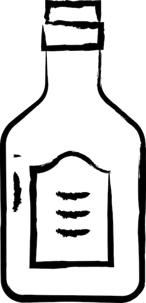 Ilustración vectorial dibujada a mano de una botella de salsa