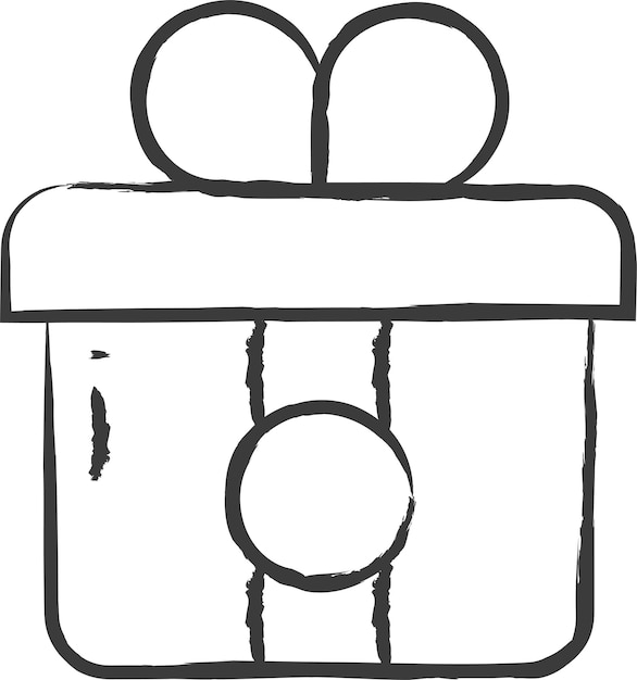 Ilustración vectorial dibujada a mano de la caja de regalos
