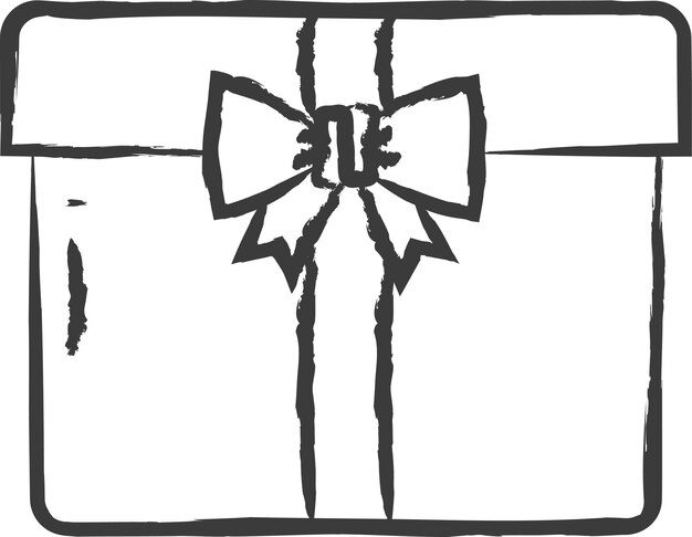 Ilustración vectorial dibujada a mano de la caja de regalos
