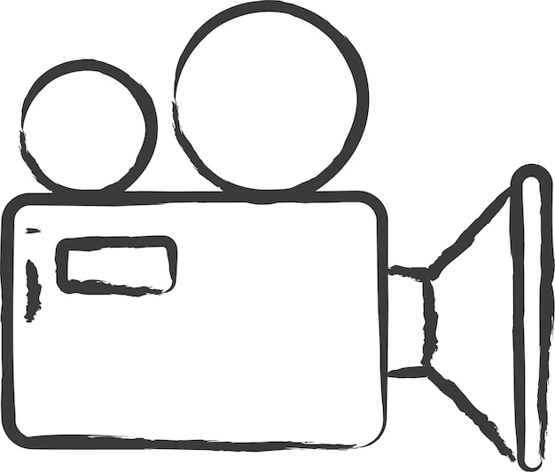 Ilustración vectorial dibujada a mano por una cámara de video