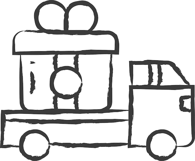 Ilustración vectorial dibujada a mano del camión