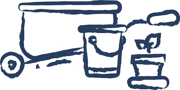 Ilustración vectorial dibujada a mano de una carretilla