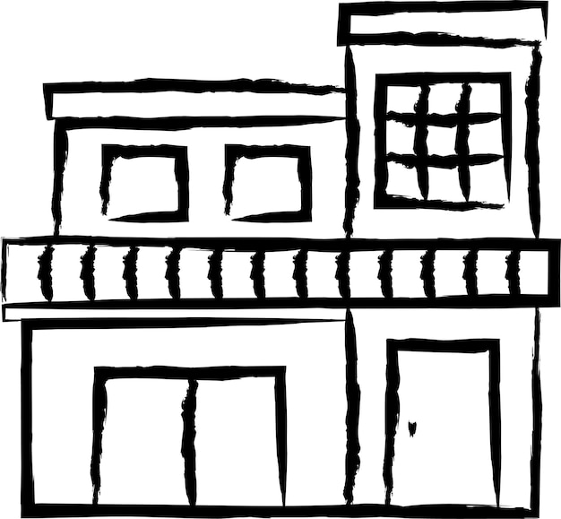 Ilustración vectorial dibujada a mano de la casa
