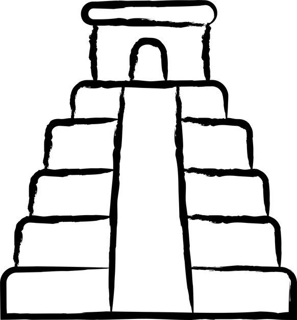 Ilustración vectorial dibujada a mano de Chichen Itza