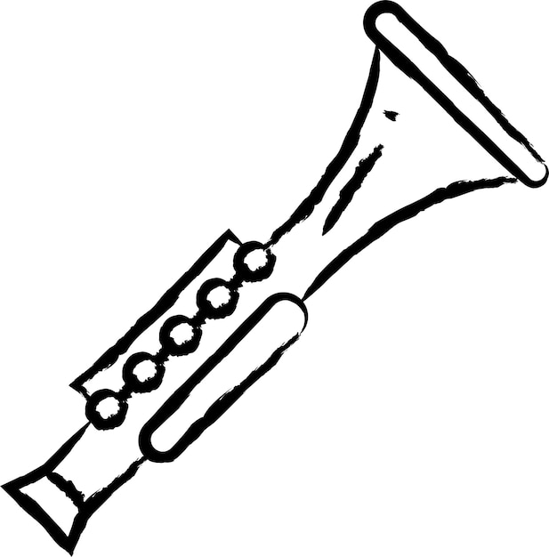 Ilustración vectorial dibujada a mano para clarinete