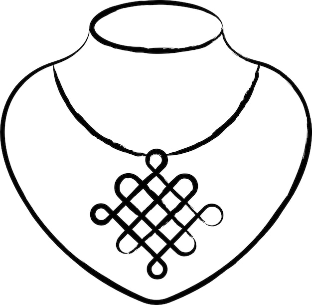 Ilustración vectorial dibujada a mano de un collar