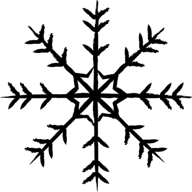 Ilustración vectorial dibujada a mano del copo de nieve