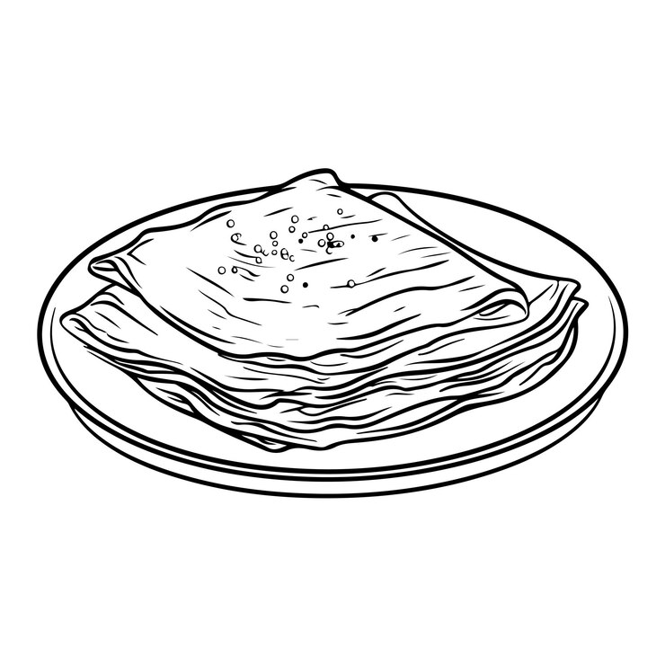 Vector ilustración vectorial dibujada a mano de crepes ilustración de comida para libro de colorear