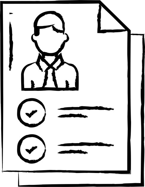 Ilustración vectorial dibujada a mano del CV