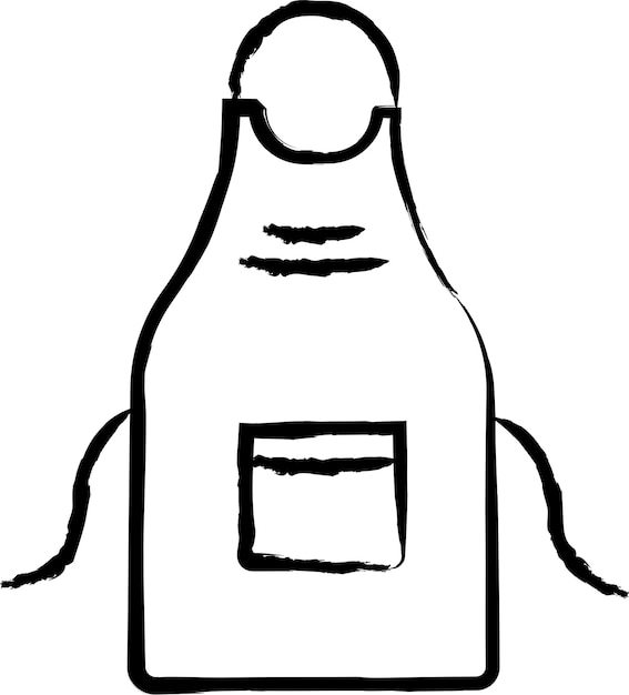 Ilustración vectorial dibujada a mano en el delantal