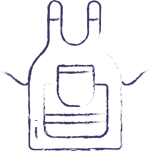 Ilustración vectorial dibujada a mano en el delantal