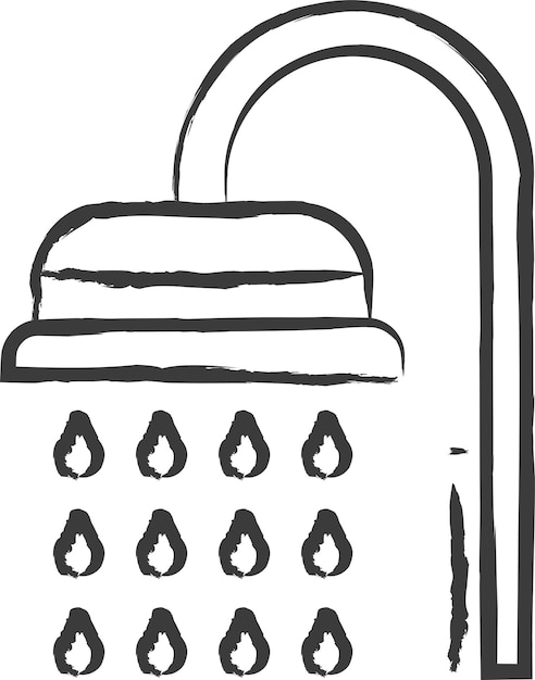 Ilustración vectorial dibujada a mano en la ducha