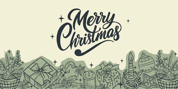 Ilustración vectorial dibujada a mano con elementos festivos