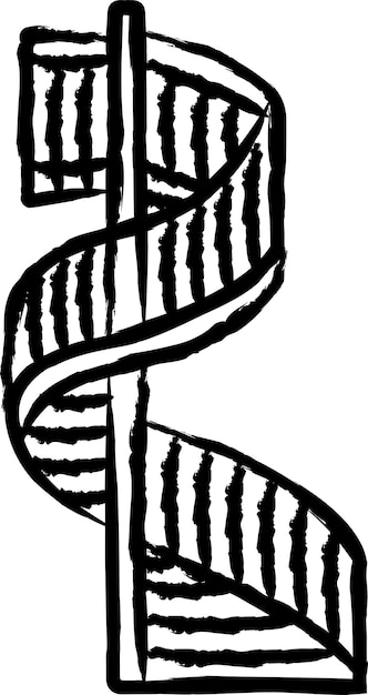 Ilustración vectorial dibujada a mano de la escalera en espiral