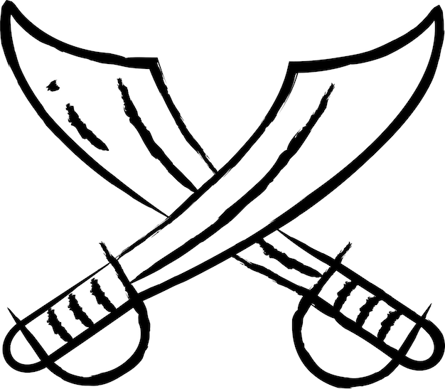 Ilustración vectorial dibujada a mano de la espada persa Ilustración vectoria dibujado a mano