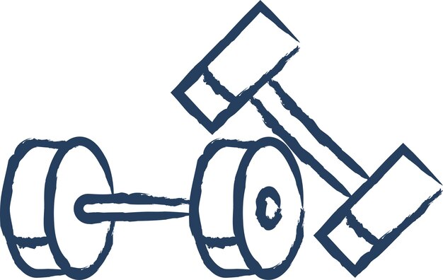 Ilustración vectorial dibujada a mano de gimnasio