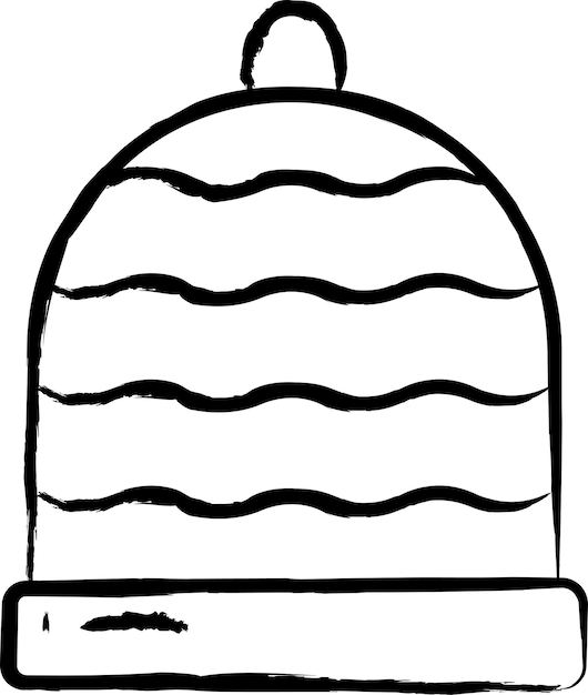 Ilustración vectorial dibujada a mano del gorro de invierno