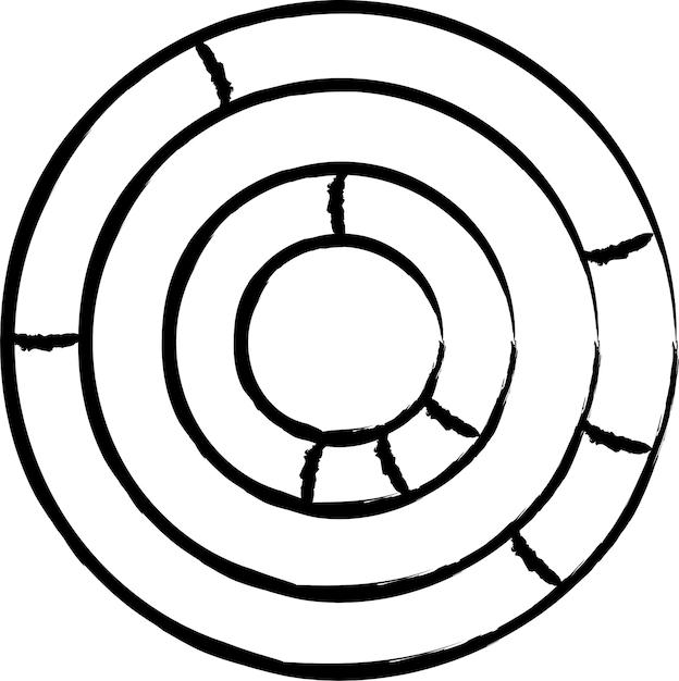 Ilustración vectorial dibujada a mano del gráfico de rosquillas