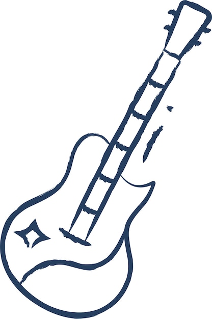 Ilustración vectorial dibujada a mano de la guitarra