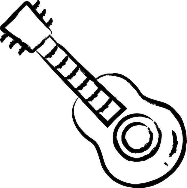 Vector ilustración vectorial dibujada a mano de la guitarra