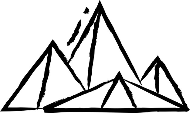 Ilustración vectorial dibujada a mano por el hielo de la montaña