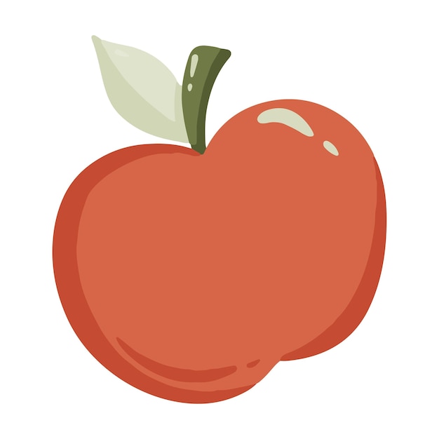 Vector ilustración vectorial dibujada a mano del icono de la fruta de manzana