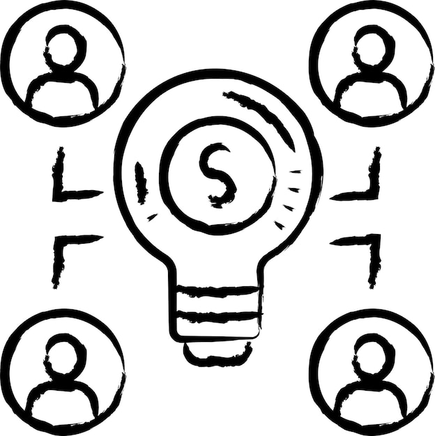 Ilustración vectorial dibujada a mano de la idea de financiación colectiva