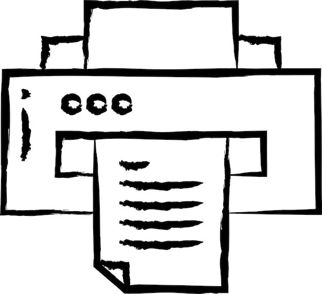 Ilustración vectorial dibujada a mano por una impresora