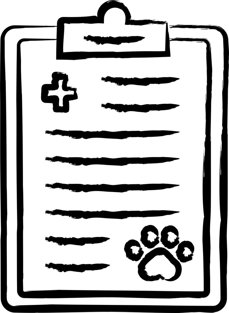 Vector ilustración vectorial dibujada a mano del informe de salud