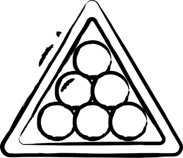 Ilustración vectorial dibujada a mano del juego de billar