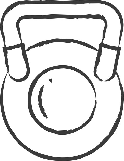 Vector ilustración vectorial dibujada a mano por kettlebell