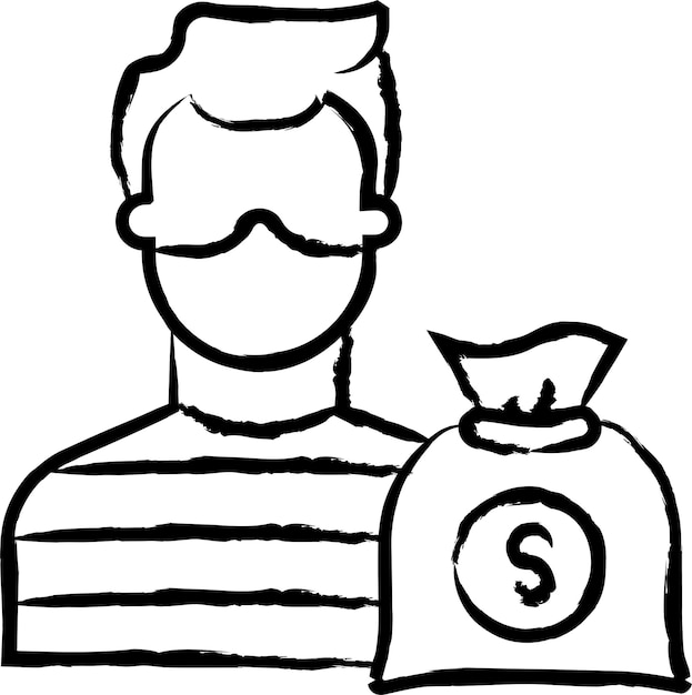 Vector ilustración vectorial dibujada a mano por un ladrón