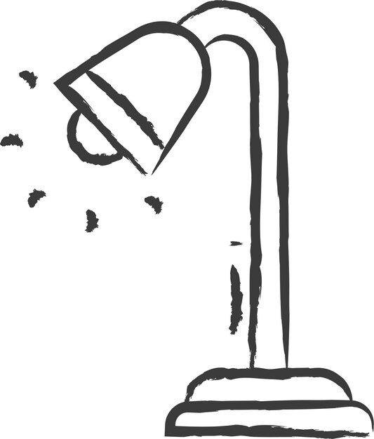 Ilustración vectorial dibujada a mano de la lámpara de mesa