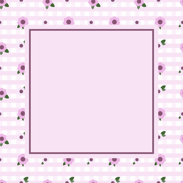 Ilustración vectorial dibujada a mano de lindas flores silvestres en la esquina de la frontera y en el marco de cumpleaños de San Valentín