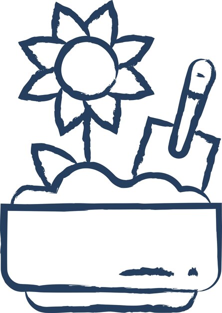 Ilustración vectorial dibujada a mano para macetas de flores