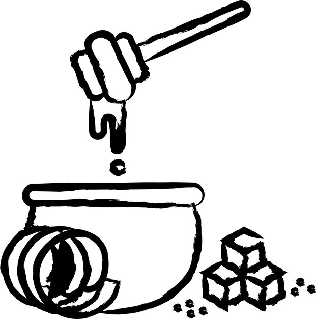 Ilustración vectorial dibujada a mano con miel