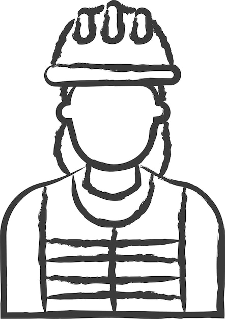 Ilustración vectorial dibujada a mano por una mujer electricista