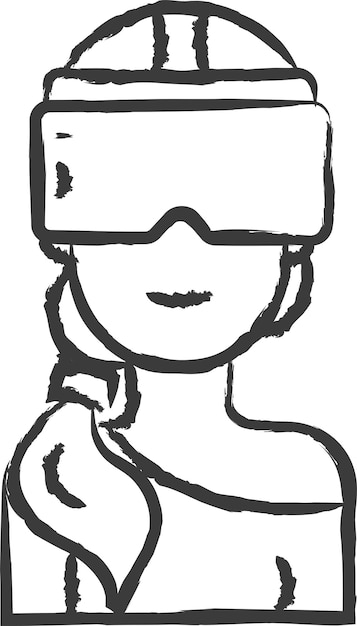 Ilustración vectorial dibujada a mano por una mujer con gafas