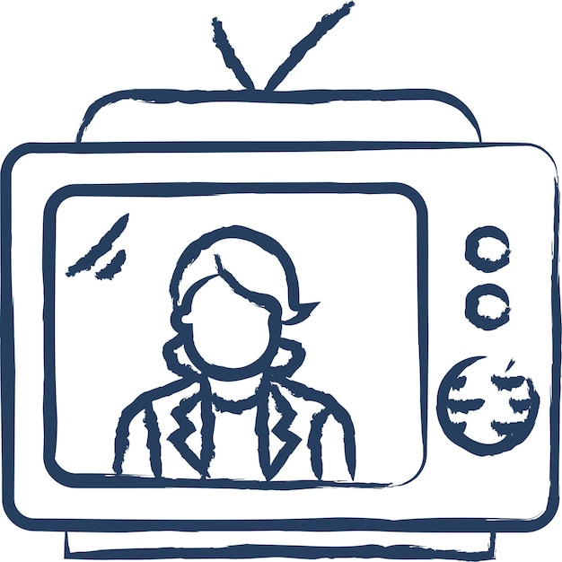 Ilustración vectorial dibujada a mano de las noticias de televisión