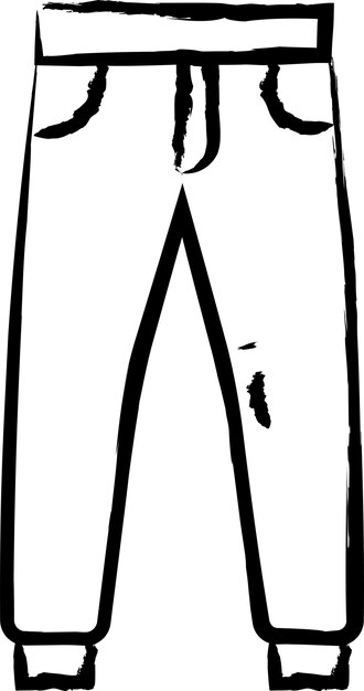 Ilustración vectorial dibujada a mano de los pantalones