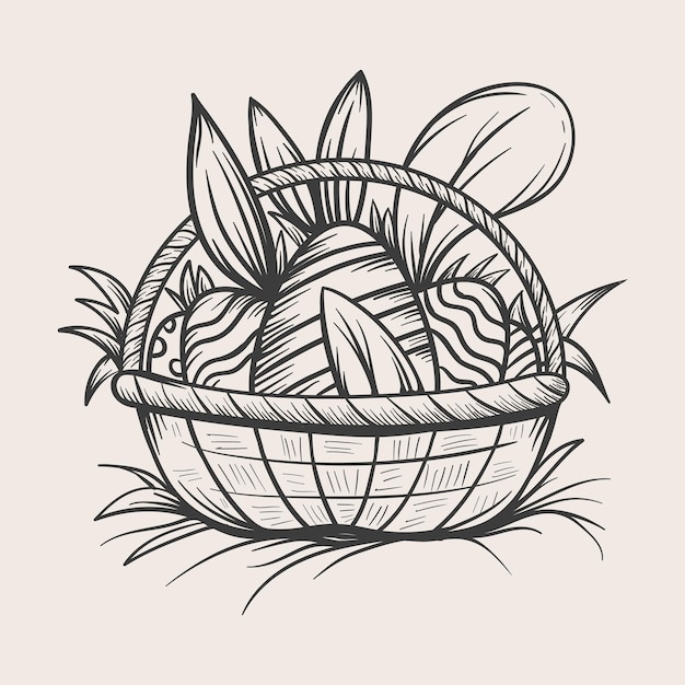 Ilustración vectorial dibujada a mano de Pascua