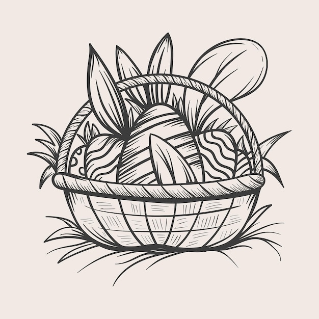 Vector ilustración vectorial dibujada a mano de pascua