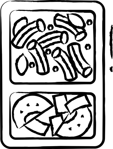 Ilustración vectorial dibujada a mano de la pasta de la corbata
