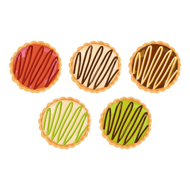 Ilustración vectorial dibujada a mano de pastel de fruta pia o kue pia buah pastel tradicional indonesio