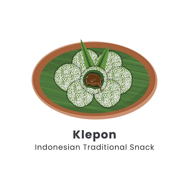 Ilustración vectorial dibujada a mano pasteles tradicionales indonesios klepon