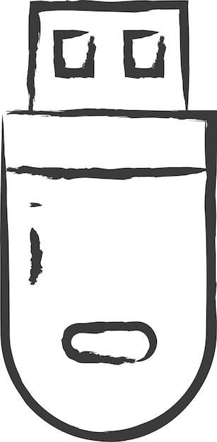 Ilustración vectorial dibujada a mano con un pen drive
