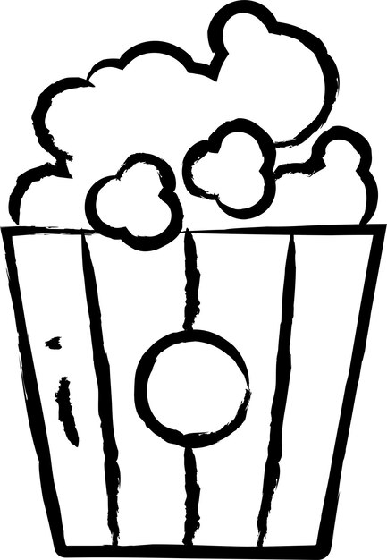 Ilustración vectorial dibujada a mano de popcorn