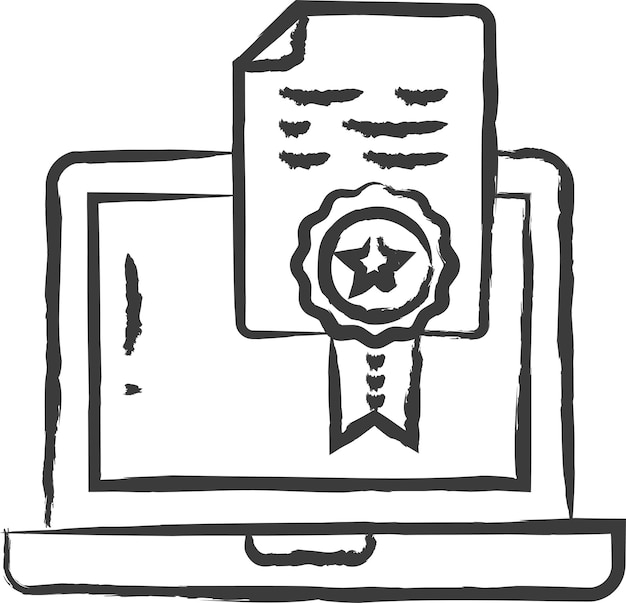 Ilustración vectorial dibujada a mano en un portátil