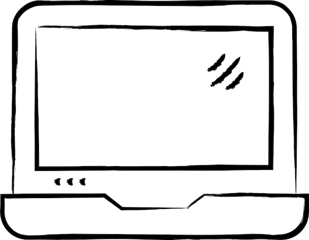 Ilustración vectorial dibujada a mano en un portátil
